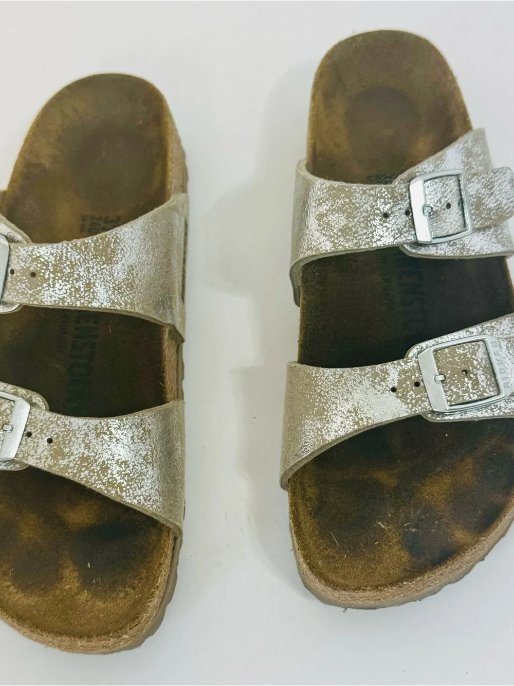 Women’s Arizona Burnished Silver Birkenstock Sandals